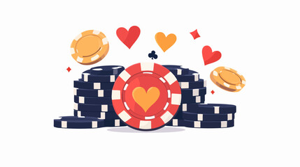 Obraz premium Illustration of gambling chips. Casino concept. Poker.