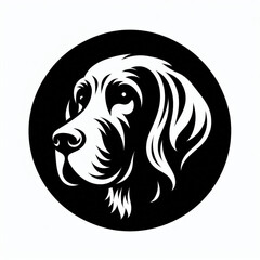 Fototapeta premium Dog Silhouette Vector Image Black and White 