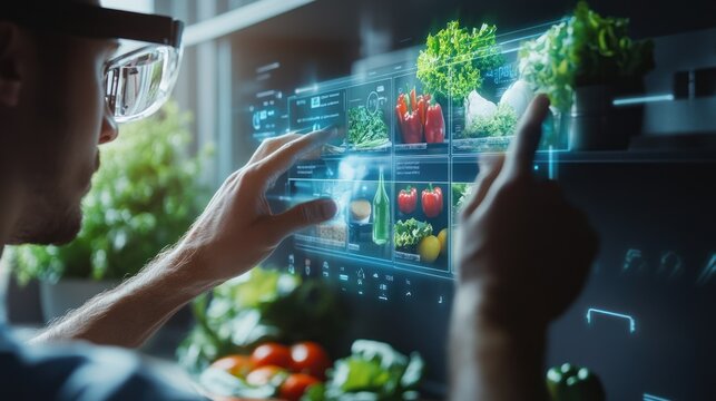 High-tech kitchen screen showcasing culinary interface