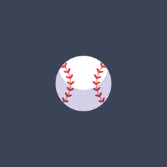 baseball ball in flat vector design.