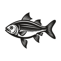 Hilsa Fish vector illustration, Hilsa silhouette