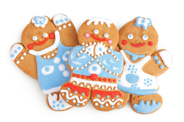 christmas gingerbread cookie isolated on white background