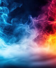 Fototapeta premium Abstract Blue and Orange Smoke Background.