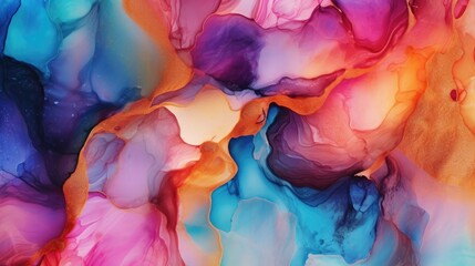 Sophisticated abstract alcohol ink background with a mix of vibrant hues and liquid textures 