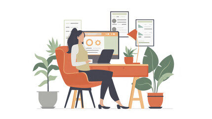 A professional browsing an online job platform, exploring remote work opportunities in various industries like tech, marketing, and education.