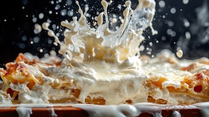 Creamy Lasagna with White Sauce Splash