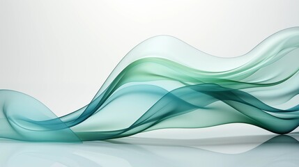 Fototapeta premium Abstract Background with Soft Green and Blue Wavy Lines, Harmonious Blend of Colors Creating Tranquil Atmosphere for Graphics, Posters, Web Pages, and Print Media