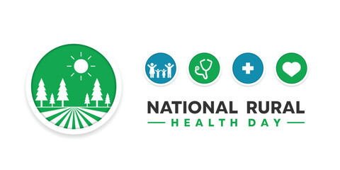 National Rural Health Day. Great for cards, banners, posters, social media and more. White background.