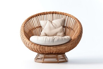 Furniture pillow wicker chair.