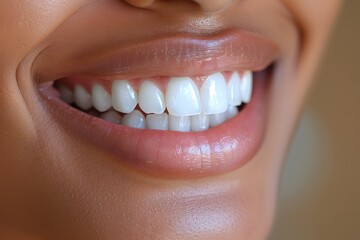 Obraz premium Bright Smile Close-Up Featuring Perfect White Teeth for Dental Health and Beauty
