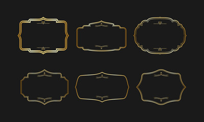Elegant Vintage Frame Collection with Gold Borders for Luxury Design Projects

