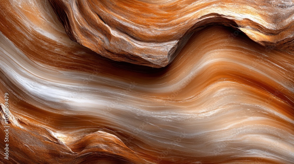 Poster artistic depiction of swirling textures in brown and white tones, resembling a marble pattern with s