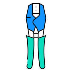 crimping pliers line icon vector. crimping pliers sign. isolated symbol illustration
