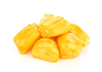 Ripe jackfruit , peeled fruit (Ka-nun) on white