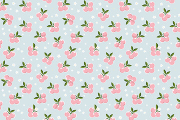 Seamless pattern with Natal plum fruits and leaves vector background