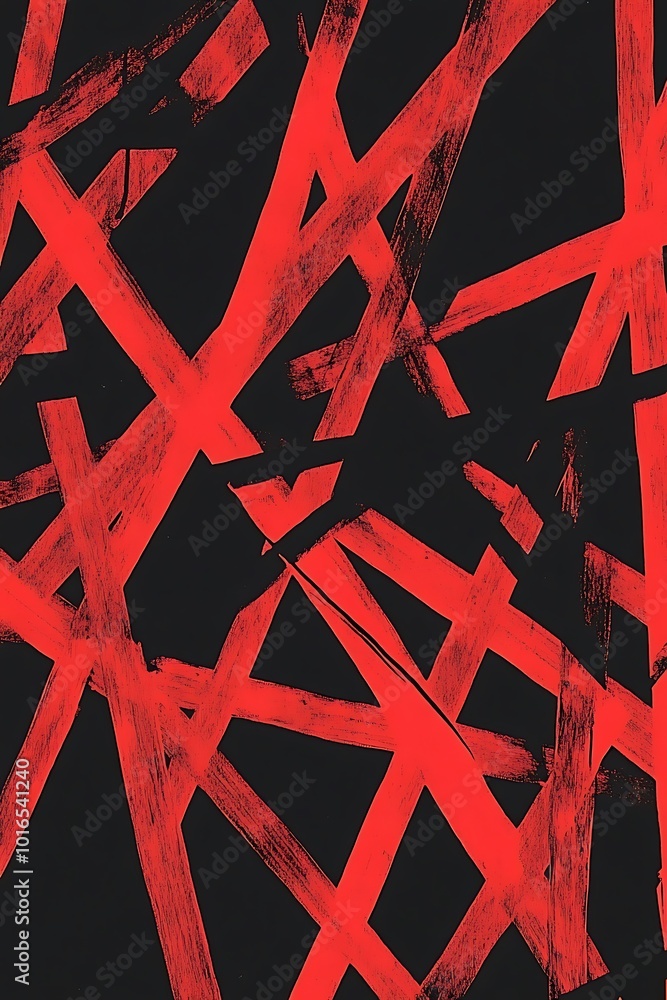 Poster red and black abstract geometric background with dramatic diagonal patterns, blending energy and pre