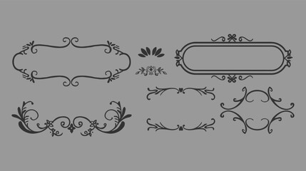 Elegant Floral Ornament and Decorative Border Vector Set

