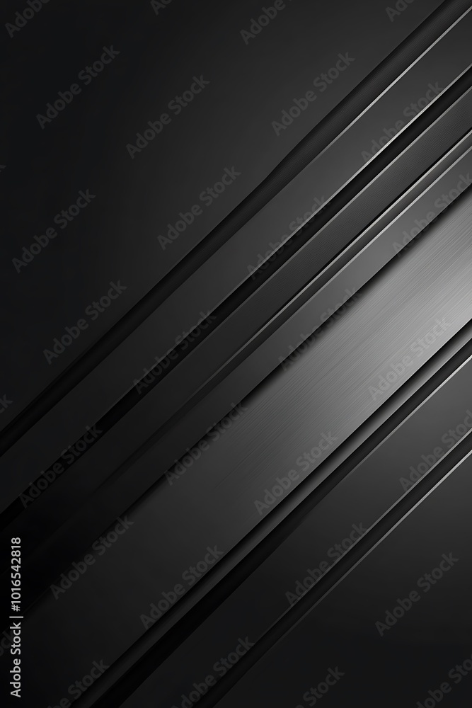 Poster stylish silver and black geometric abstract composition featuring diagonal shapes, perfect for moder