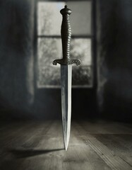 sword on a black background book cover 300dpi 2:3