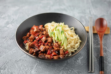 JJajangmyeon. Korean Noodle with Black Sauce - Korean Food Style.