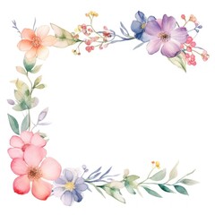 Fototapeta premium Flower frame border pattern wreath plant.