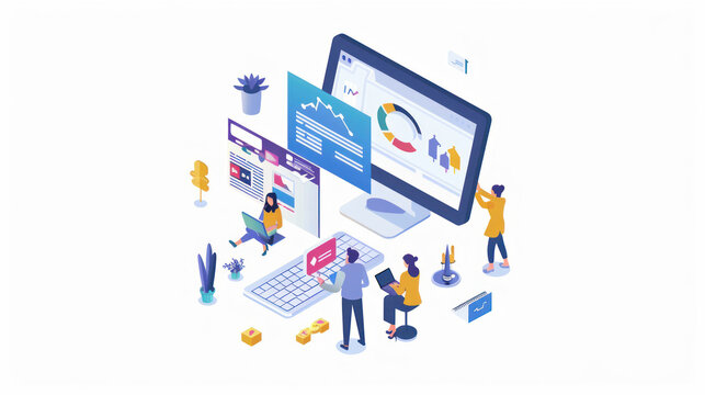 A remote team in a developing country collaborating with international clients, providing services like customer support and digital marketing.