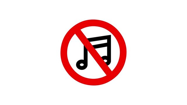 Music ban symbol. no music allowed sign