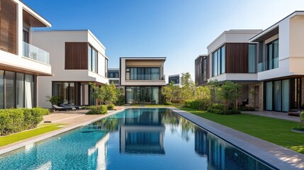 modern townhouse Outstanding elegant design The villa has a private pool, terrace and inviting landscaped gardens.