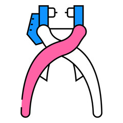 grommet pliers line icon vector. grommet pliers sign. isolated symbol illustration