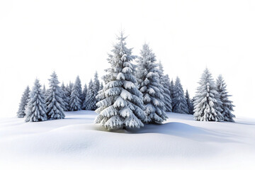 Fototapeta premium snow covered pine trees
