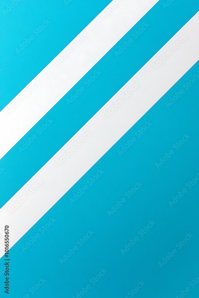 Poster elegant cyan and white abstract geometric composition with diagonal forms, creating a sleek and futu