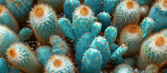 Obraz premium Closeup of Prickly Pear Cactus with Turquoise Tones