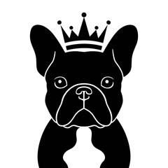 Fototapeta premium French Bulldog with Crown