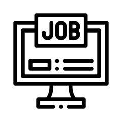 Computer Job line icon