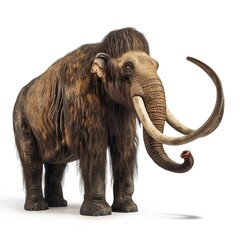 Obraz premium mammoth, prehistoric mammal isolated with shadow on white background isolated 