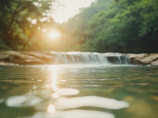 Tranquil Mae Sa Waterfall Cascading Through Vibrant Green Forest in Chiang Mai