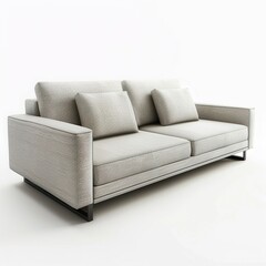 Modern sofa on isolated white background. 