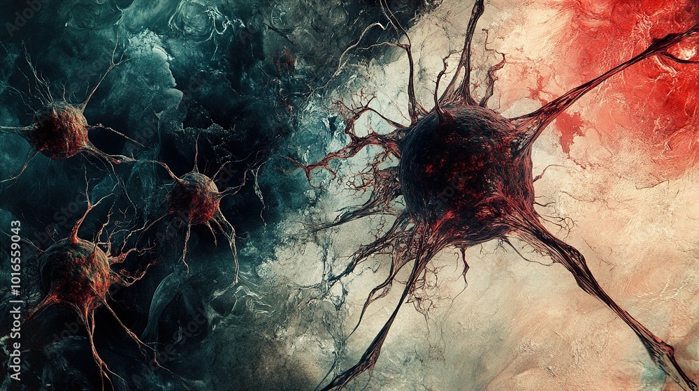 Canvas Prints abstract neuron cell: a microscopic journey into the brain