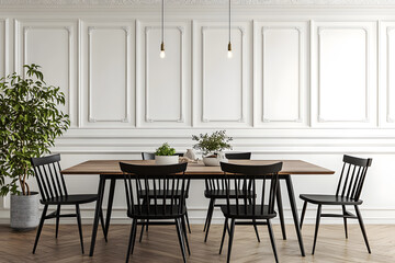 Fototapeta premium 3d illustration rendering of the room and apartment . interior design 3D rendering.reception in a modern living room and dining room .