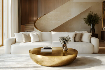 3d illustration  rendering  of the room and apartment . interior design 3D rendering.reception in a modern living room and dining room .