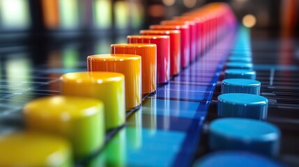 Obraz premium project management tools concept a colorful gantt chart,various bars representing different tasks and timelines symbolizing organization planning and scheduling in project management.stock image