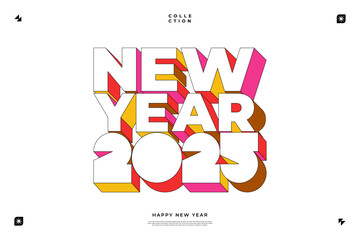 A vibrant and modern 3D design featuring the year 2025 in various gradient color