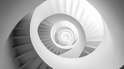 Fototapeta premium A minimalist black and white spiral, slowly expanding outward.