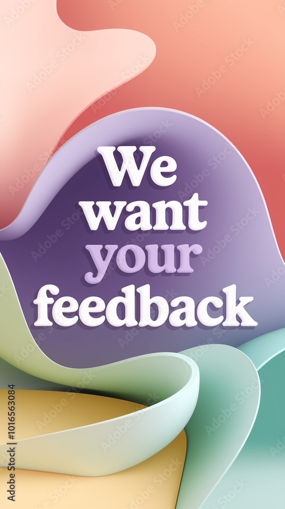 Poster soft pastel paper layers and smooth curves with 