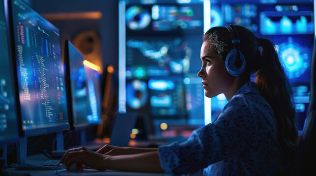 A secure remote work environment where employees follow security protocols, such as two-factor authentication and encrypted cloud storage.