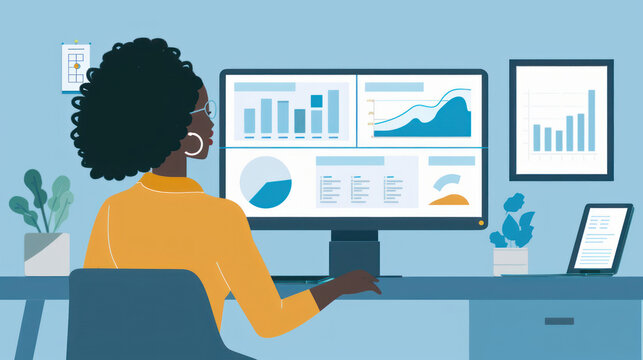 A senior executive attending a virtual investor meeting, presenting financial reports and company performance metrics while working remotely.