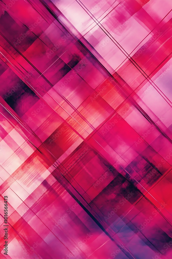 Aufkleber vibrant abstract geometric background featuring diagonal shapes in shades of pink and red, creating 