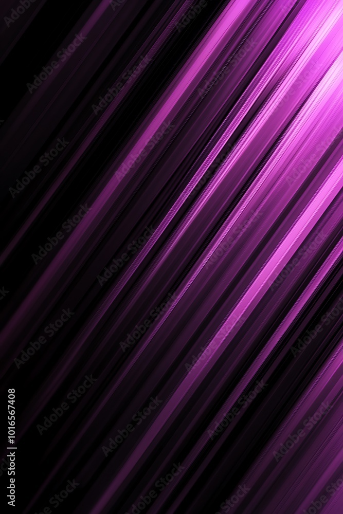 Poster an intricate abstract composition of geometric shapes in rich purple and deep black, creating a visu