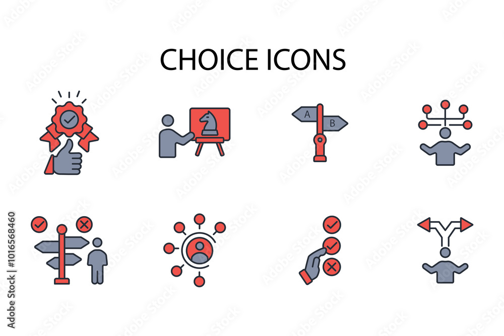 Poster choice icon set.vector.editable stroke.linear style sign for use web design,logo.symbol illustration