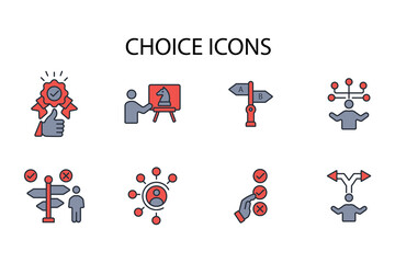 Choice icon set.vector.Editable stroke.linear style sign for use web design,logo.Symbol illustration.